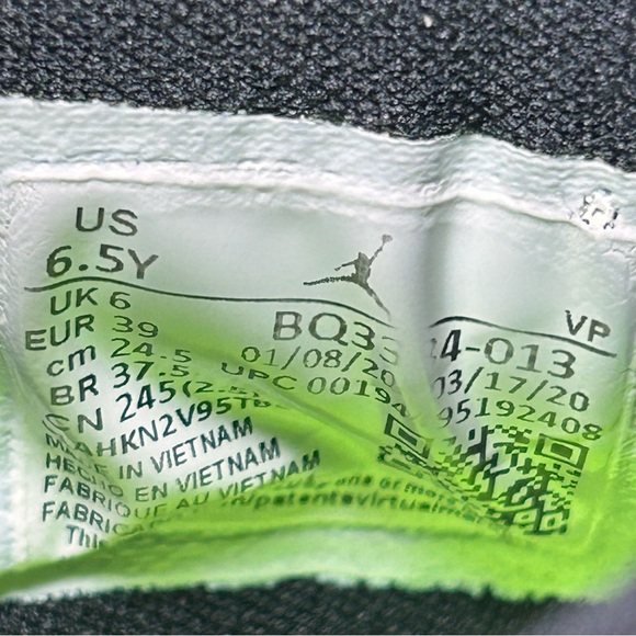 NIKE AIR JORDAN 34 LOW VAPOR GREEN SHOES Women’s 8 Kids 6.5Y - Picture 6 of 7